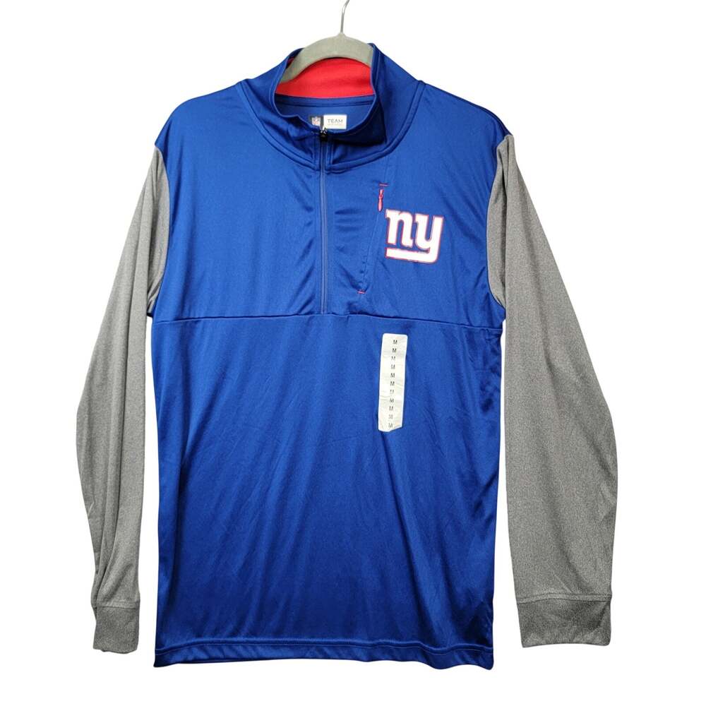 New Era New York Giants Long Sleeve Quarter Zip Pullover Mens Medium Blue Gray